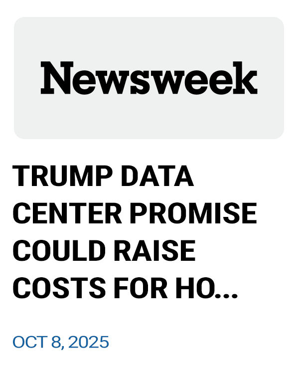 Trump Data Center Promise Could Raise Costs for Homeowners