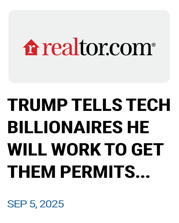 Trump Tells Tech Billionaires He Will Work To Get Them Permits for Data Centers—Amid Fears Over Costly Impact on Homeowners